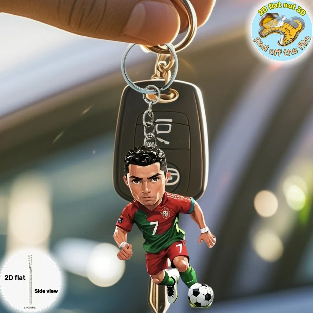 Schlüsselanhänger Fußball-Star – Acryl, Auto & Tasche
