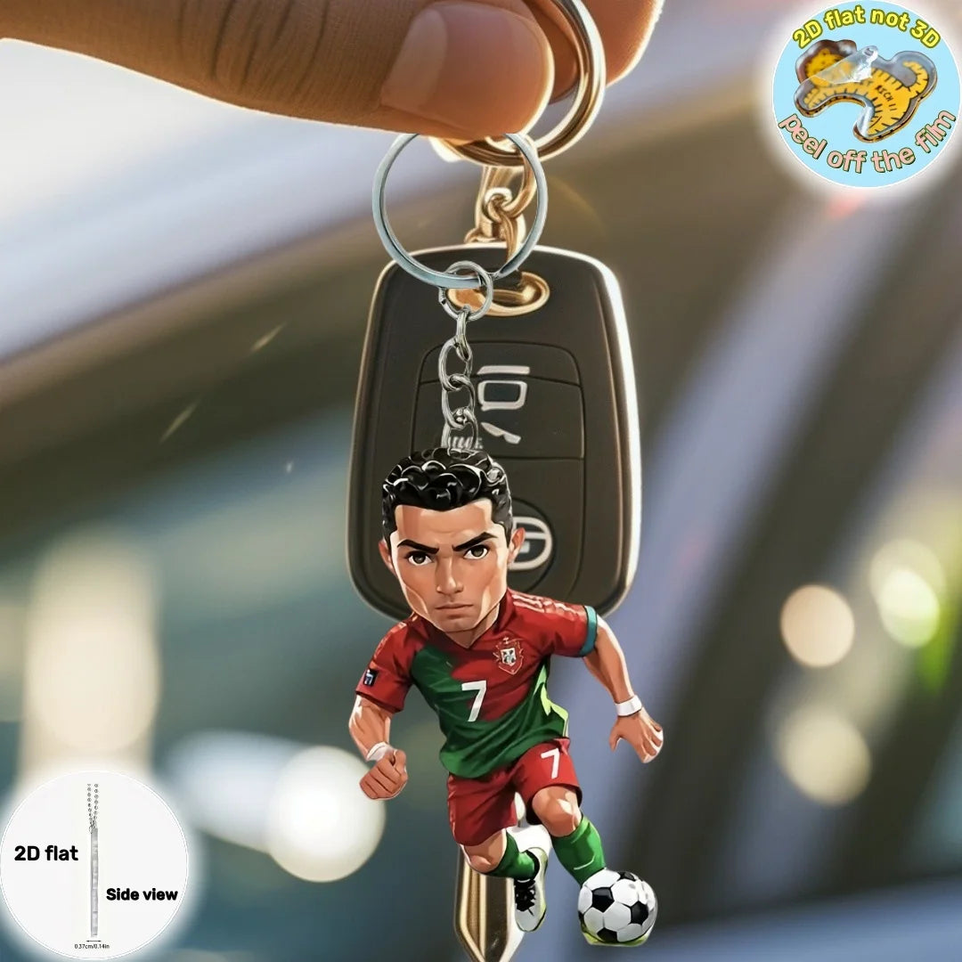 Schlüsselanhänger Fußball-Star – Acryl, Auto & Tasche
