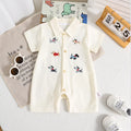 Baby-Sommer-Strampler Junge – Hund-Stickerei & Shorts