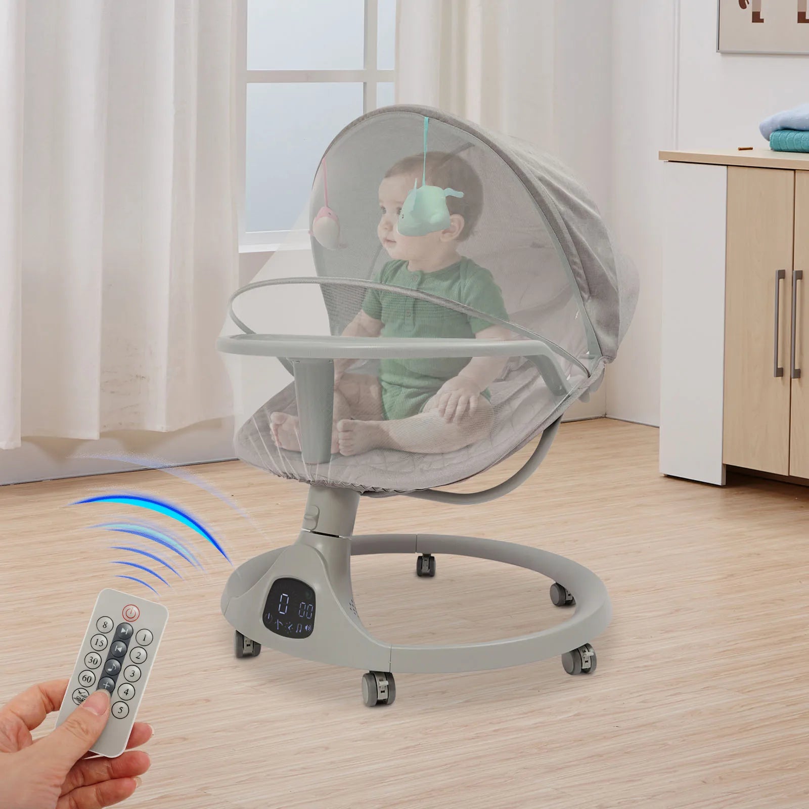 Elektrische Baby-Wiege – Bluetooth, Fernbedienung & 5 Stufen