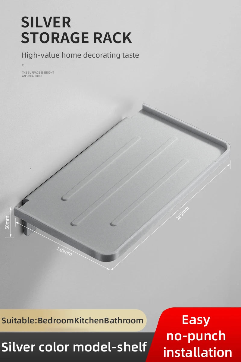 Badezimmer-Wandregal Duschkorb – Schwarz, ABS & Wandmontage