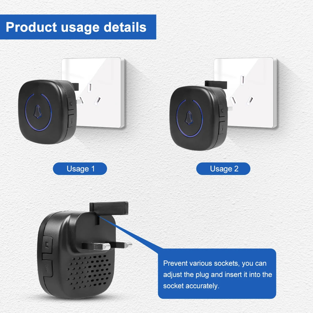 Kabelloser Türklingel 300m – 60 Melodien, Smart Home
