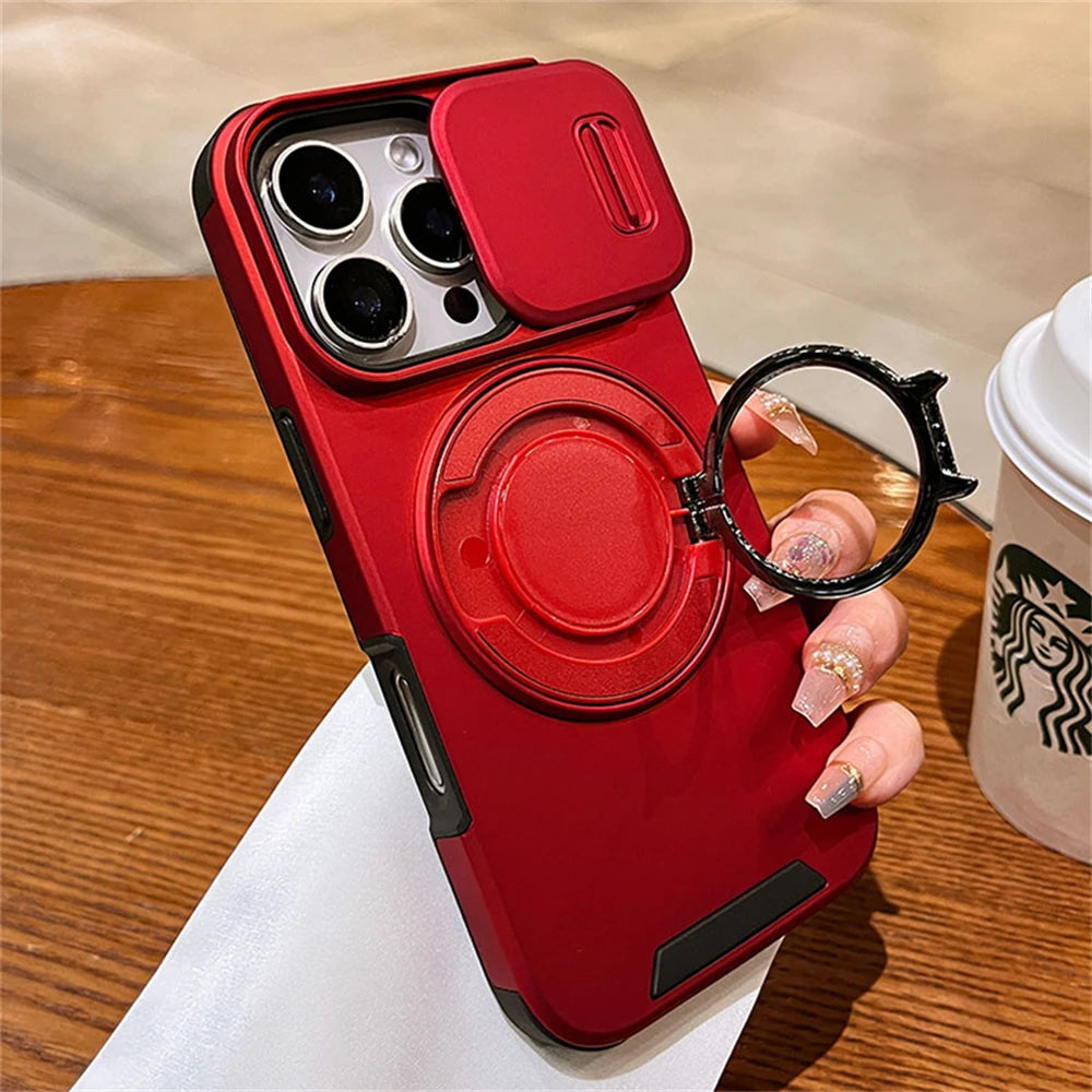 iPhone Hülle mit Magnetring & Slide-Kameraschutz | 11–17 Pro Max