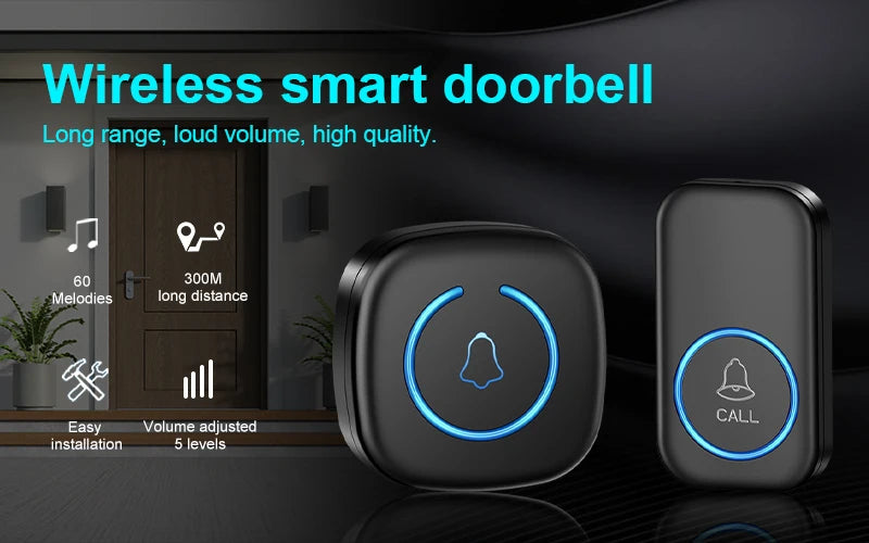 Kabelloser Türklingel 300m – 60 Melodien, Smart Home