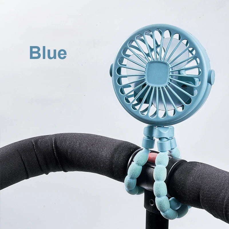 Clip-Ventilator USB wiederaufladbar – 360° drehbar, Mini-Lüfter für Kinderwagen & Schreibtisch