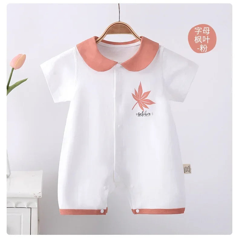 Baby-Strampler Sommer – Kurzarm, 100% Baumwolle & Pyjama