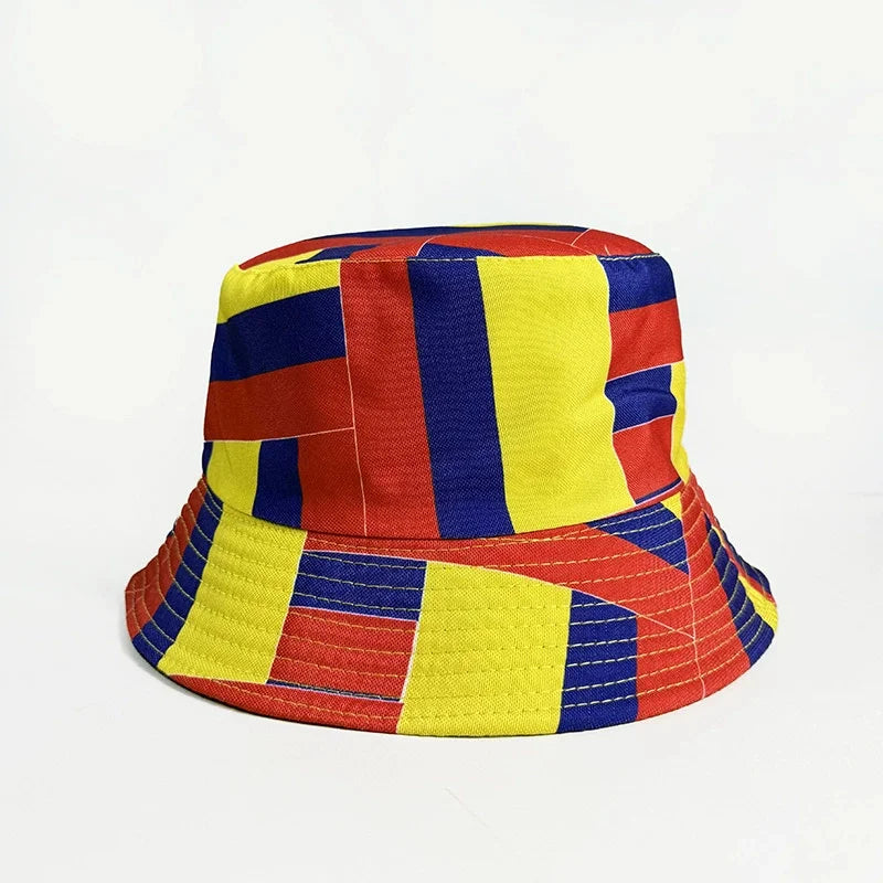 Länderflaggen Bucket Hat – Wendbar, Fußball-Fan & Outdoor