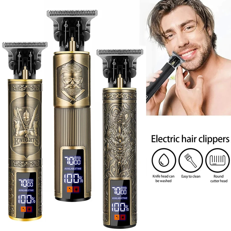 Elektrischer Haarschneider Vintage – USB kabellos für Herren