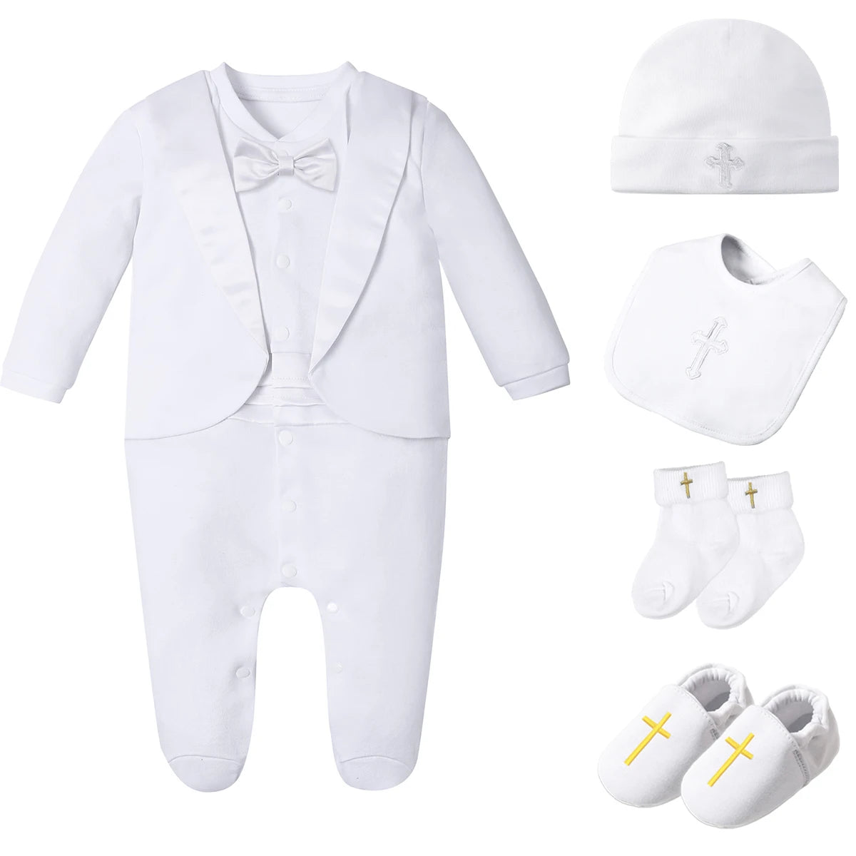 Baby-Taufoutfit Junge – Smoking, Weiß & Elegant