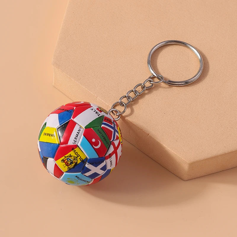 Fußball Schlüsselanhänger 3D – Länderflagge, Tasche & Auto