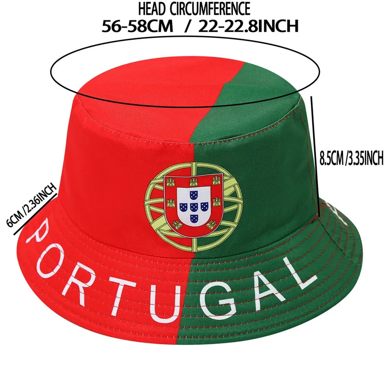 Länderflaggen Bucket Hat – Wendbar, Fußball-Fan & Outdoor