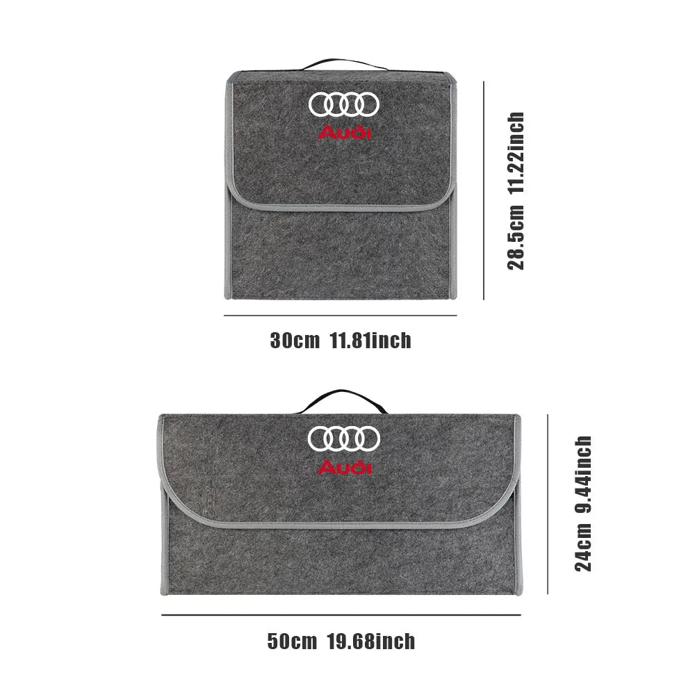 Audi Kofferraum-Organizer aus Filz – Aufbewahrungsbox für A3 A4 A5 A6 Q3 Q5 S-Line & mehr