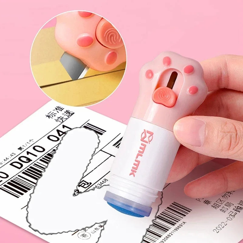 Datenschutz-Roller Katzenpfote – Thermopapier & Messer