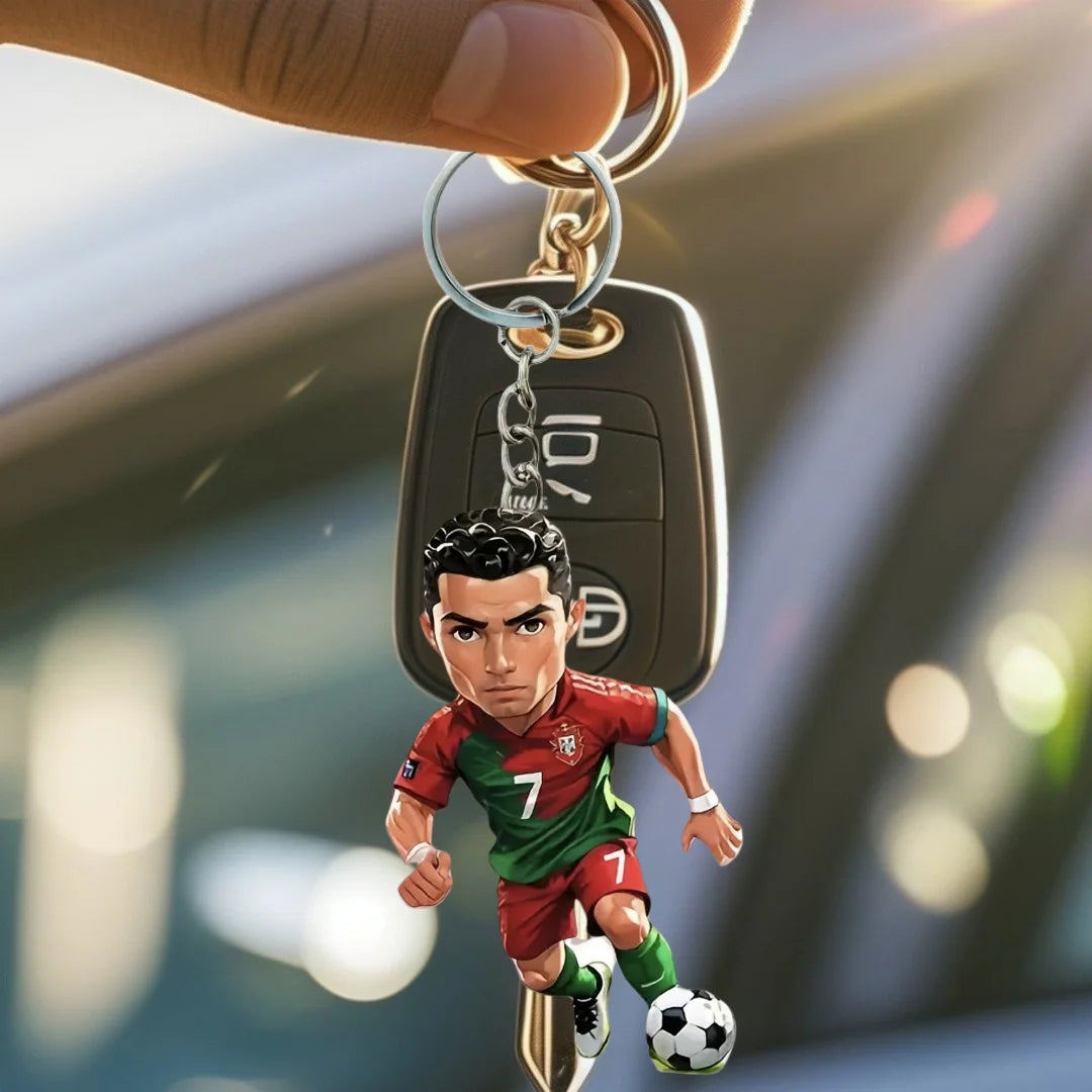 Schlüsselanhänger Fußball-Star – Acryl, Auto & Tasche