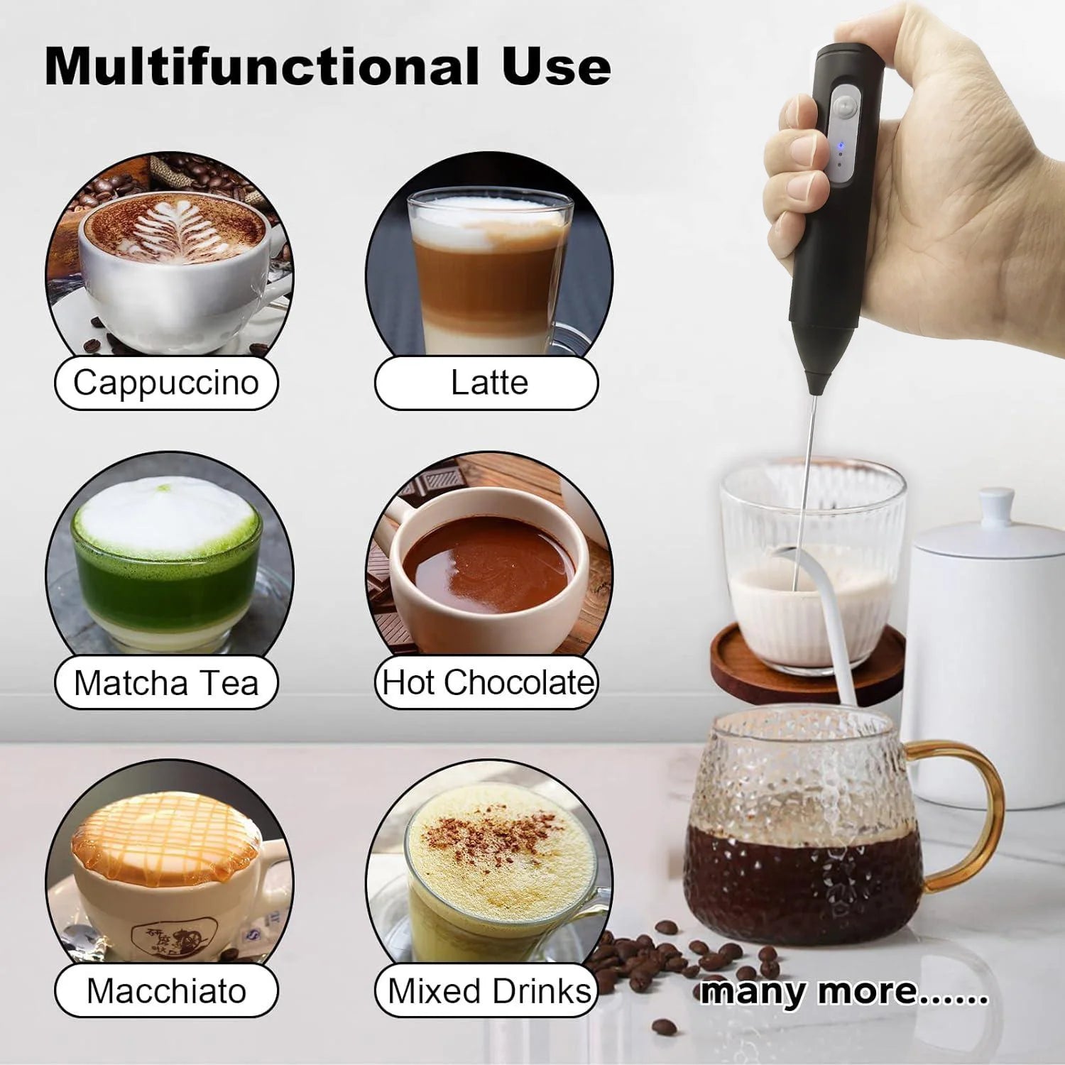 Mini Milchaufschäumer USB – 3 Stufen Kaffee & Cappuccino