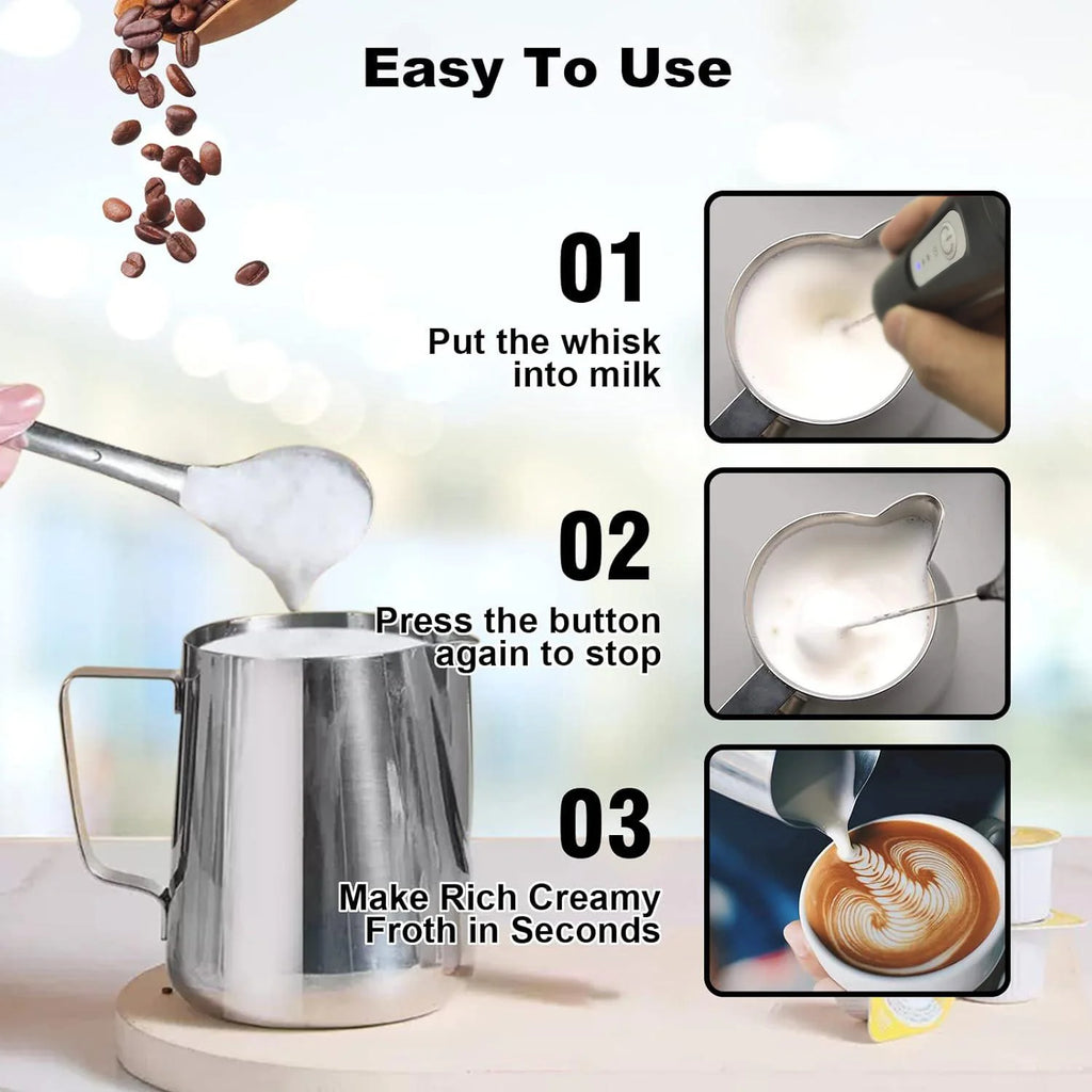 Mini Milchaufschäumer USB – 3 Stufen Kaffee & Cappuccino