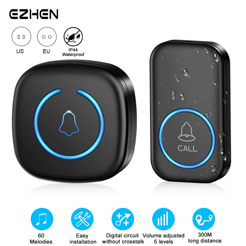 Kabelloser Türklingel 300m – 60 Melodien, Smart Home