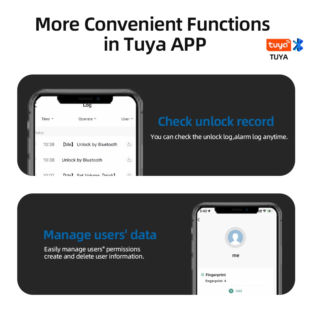 RAYKUBE M5 Fingerabdruck-Türschloss – Bluetooth & Tuya