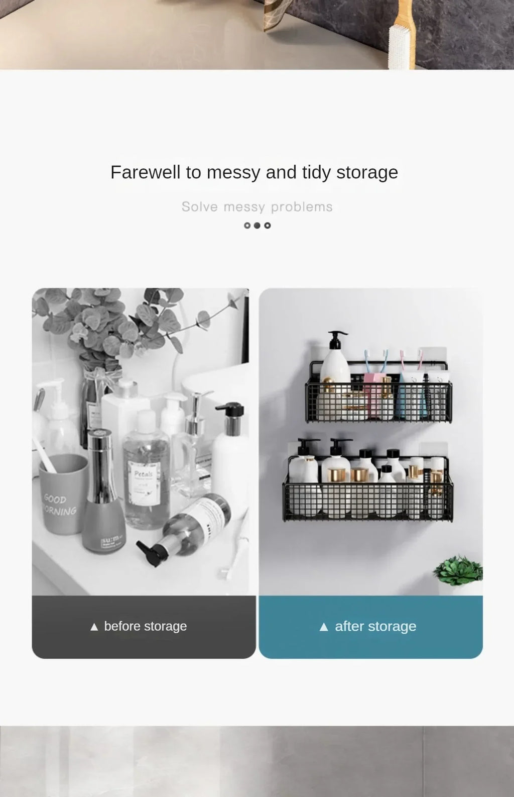 Badezimmer-Organizer Wandregal – Ohne Bohren & multifunktional