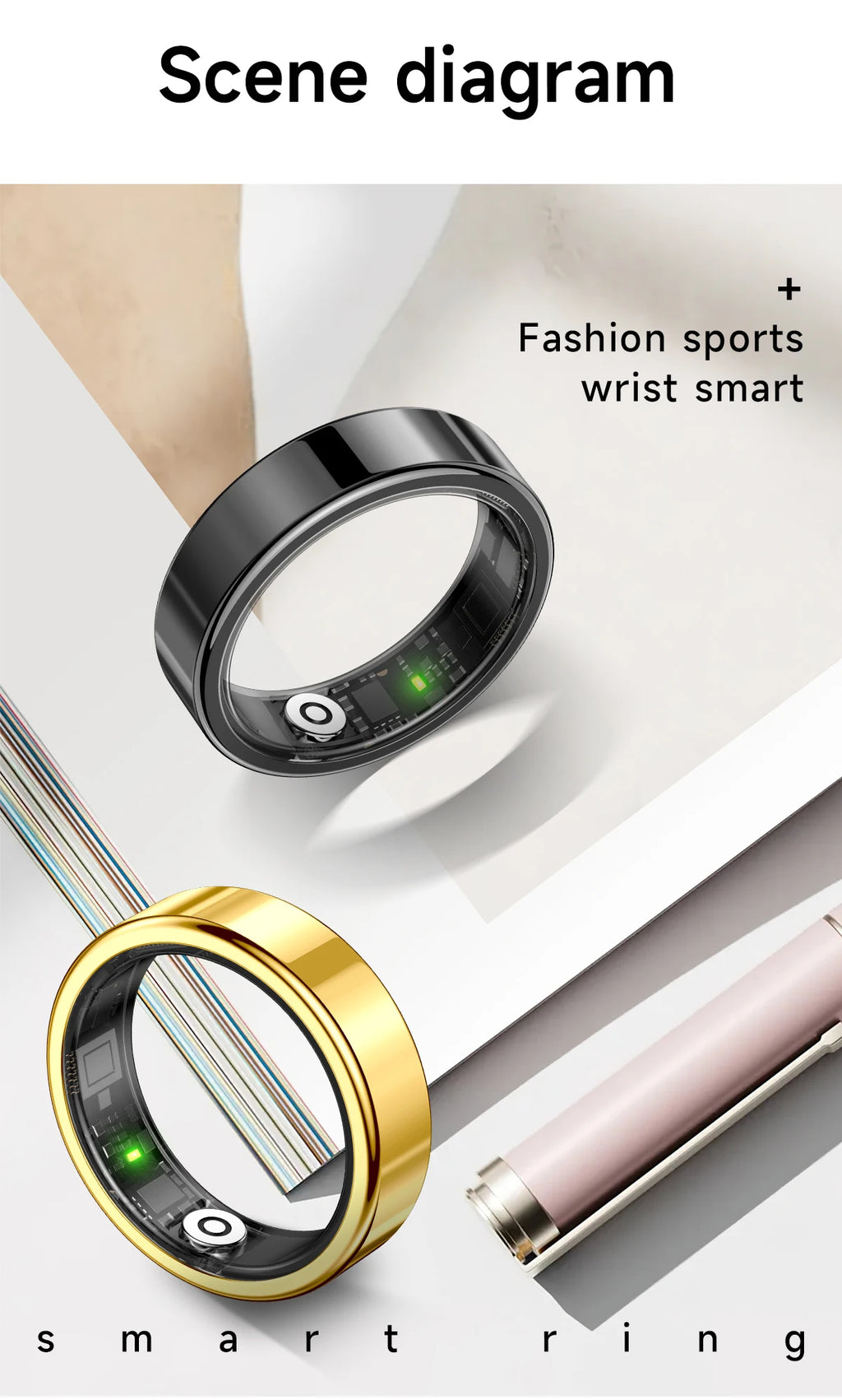 Smart Ring – Gesundheitsmonitor, 5ATM & Multi-Sport