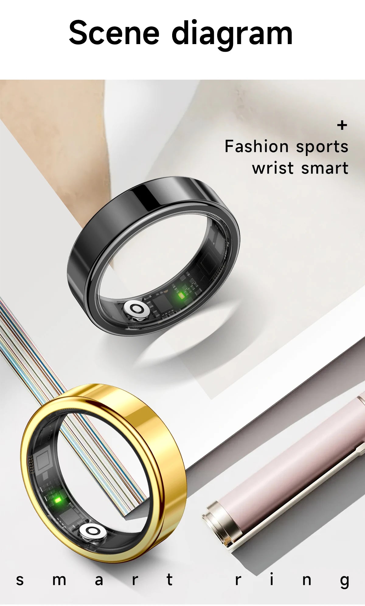 Smart Ring – Gesundheitsmonitor, 5ATM & Multi-Sport