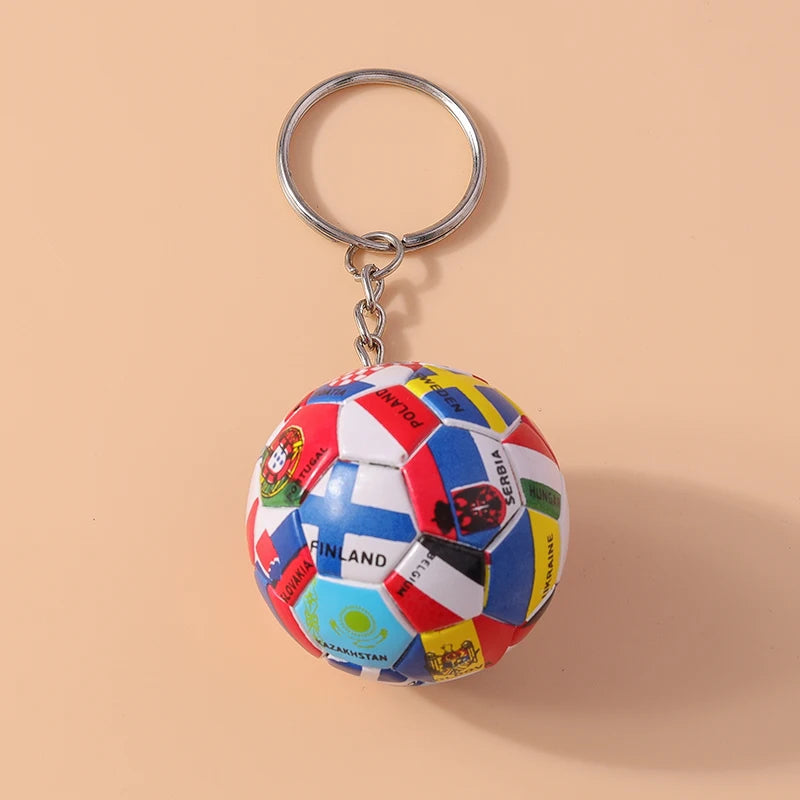 Fußball Schlüsselanhänger 3D – Länderflagge, Tasche & Auto