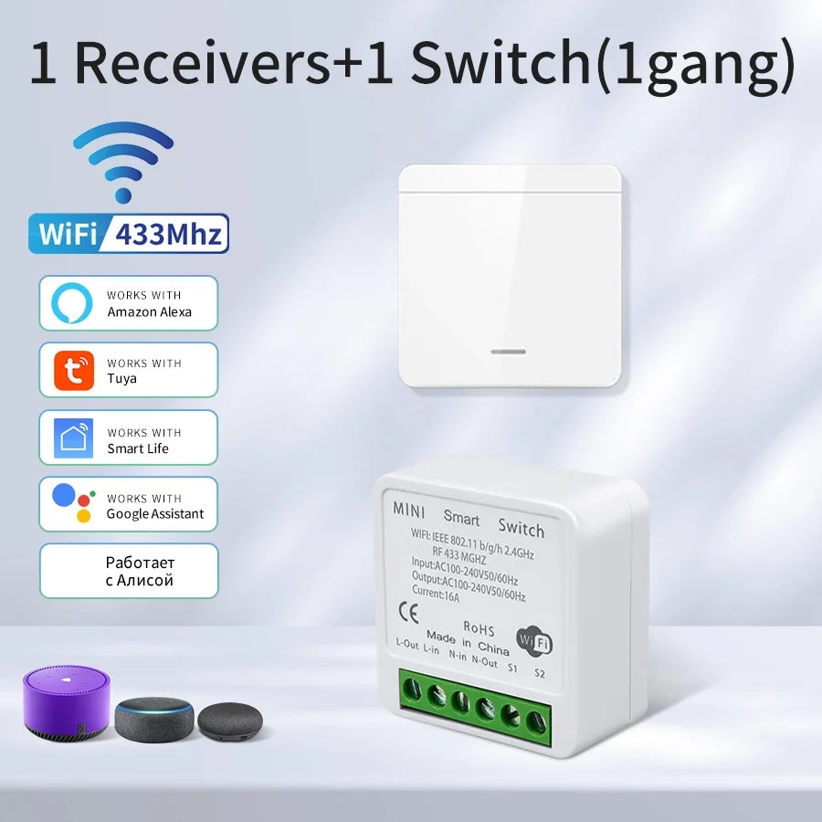 Tuya WiFi Schalter RF 433MHz – Alexa & Google