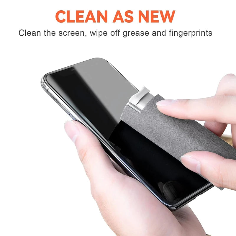 2-in-1 Bildschirmreiniger mit Sprühflasche – Mikrofaser für Handy, Tablet & PC