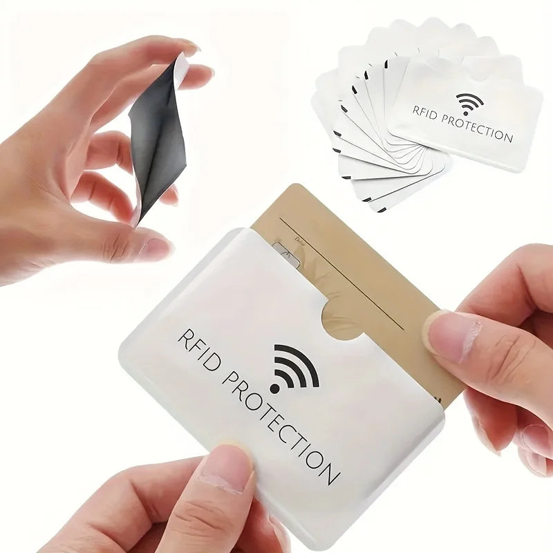 RFID-Schutzhüllen aus Aluminium – 10er Set | Kartenschutz vor digitalem Auslesen