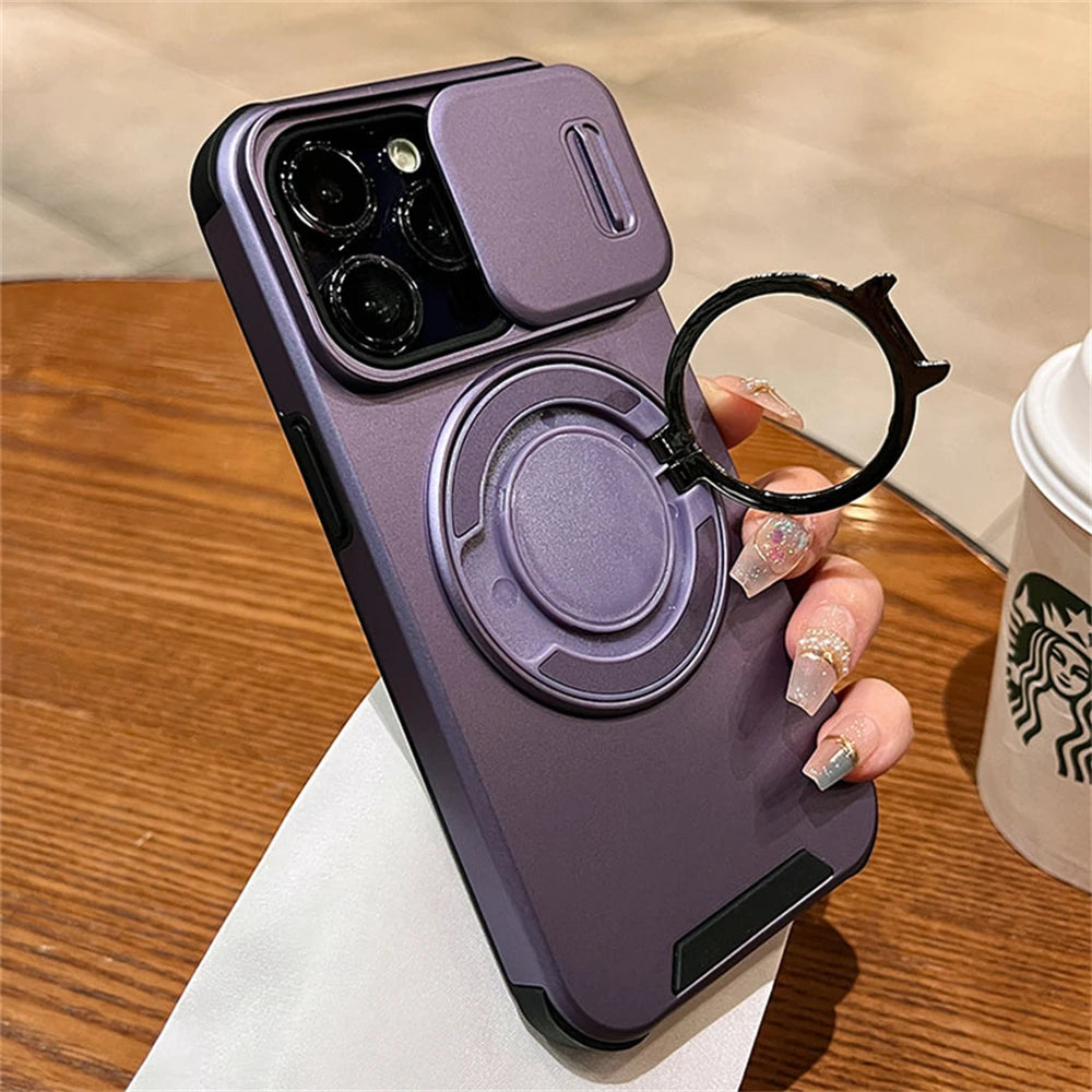 iPhone Hülle mit Magnetring & Slide-Kameraschutz | 11–17 Pro Max