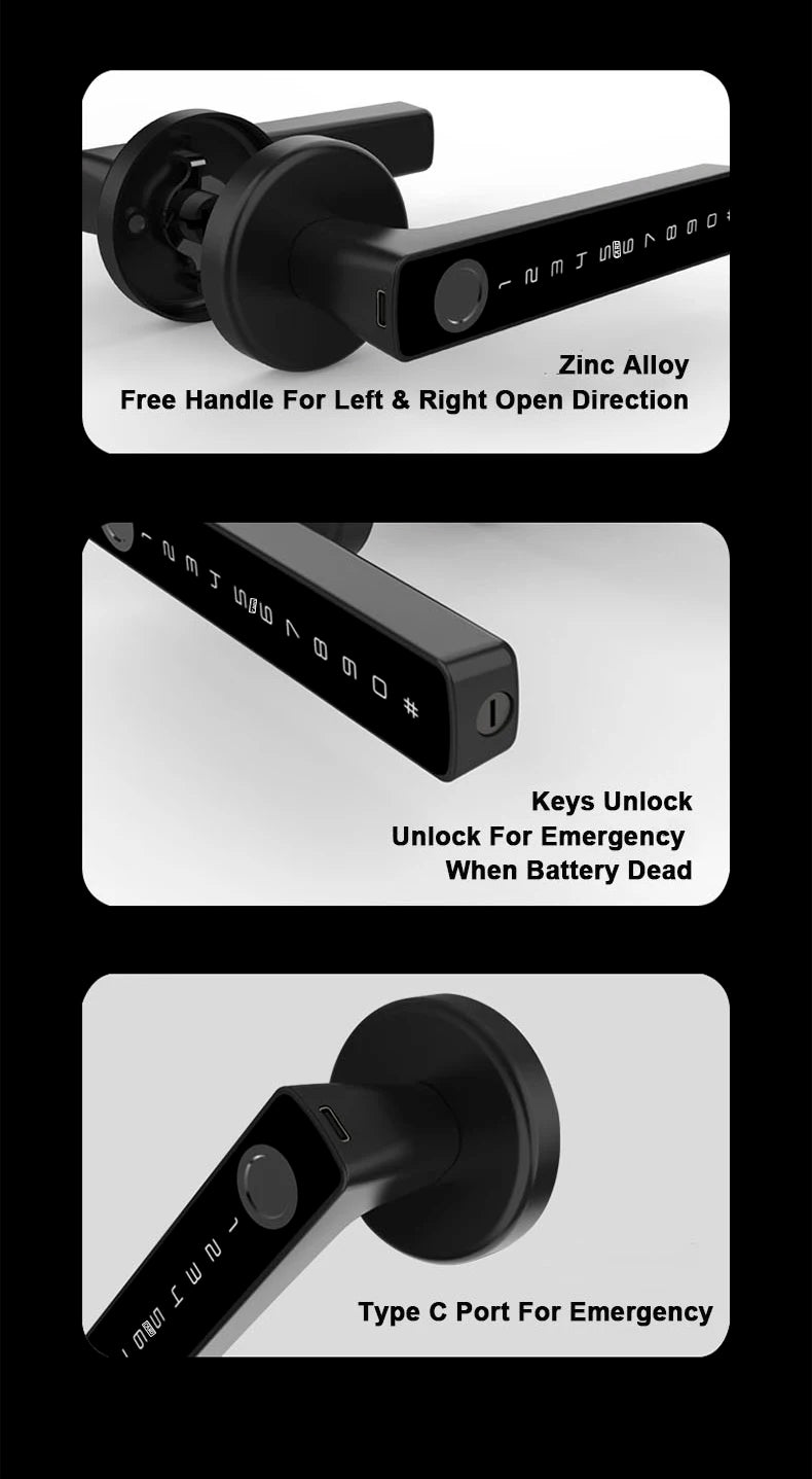 RAYKUBE M5 Fingerabdruck-Türschloss – Bluetooth & Tuya