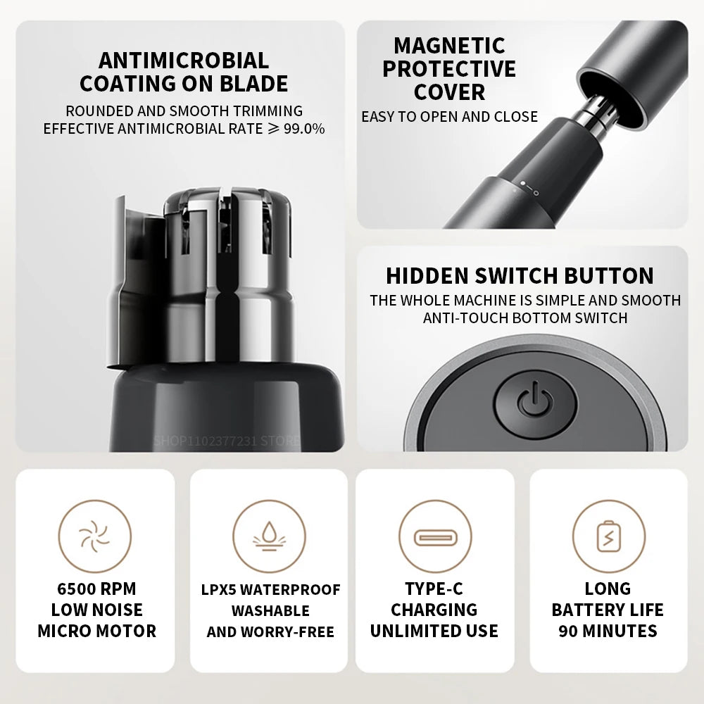 Nasenhaartrimmer elektrisch – USB, kompakt & leise