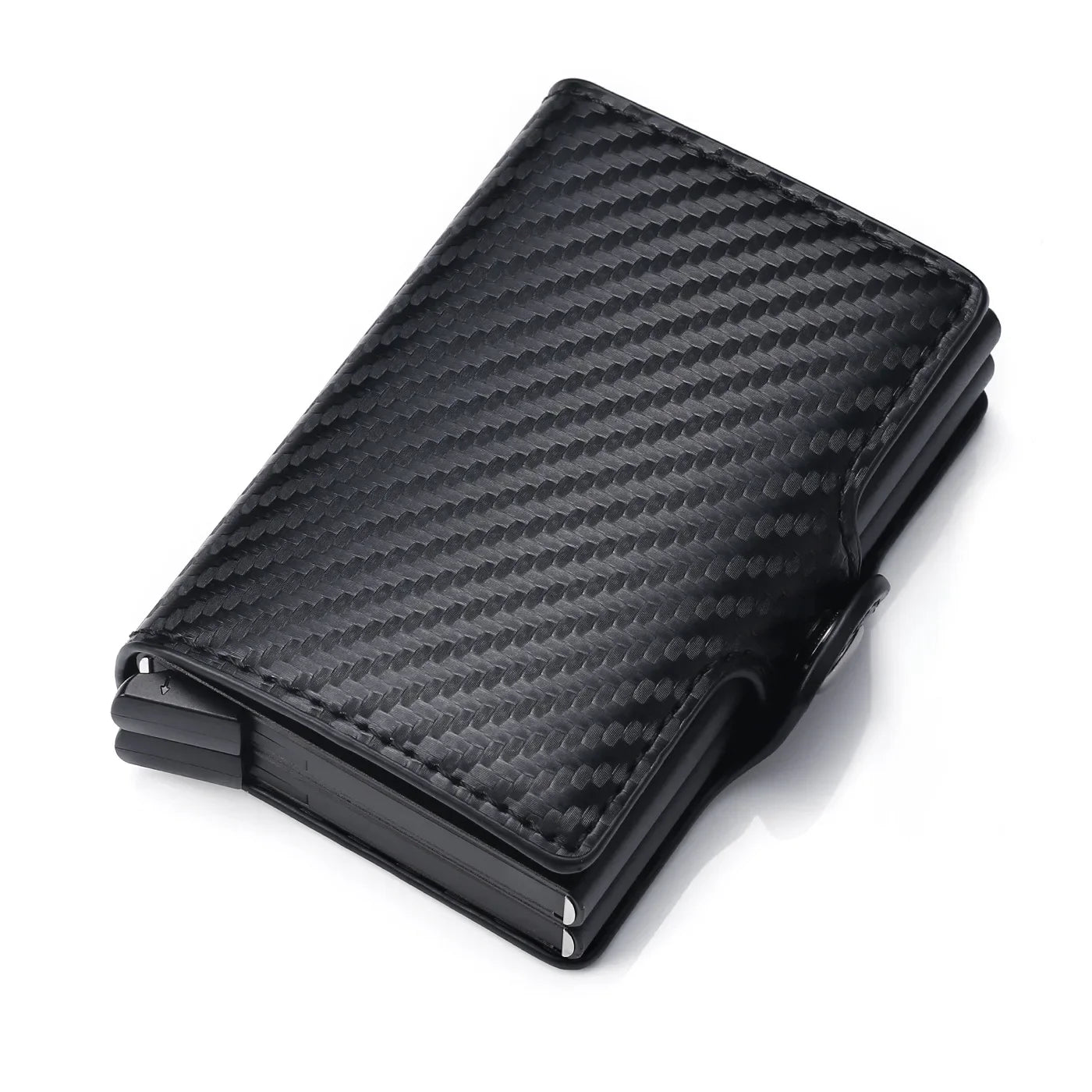 RFID-Schutz Slim Wallet – Dünne Herren-Geldbörse aus Carbon & PU-Leder, 14 Karten