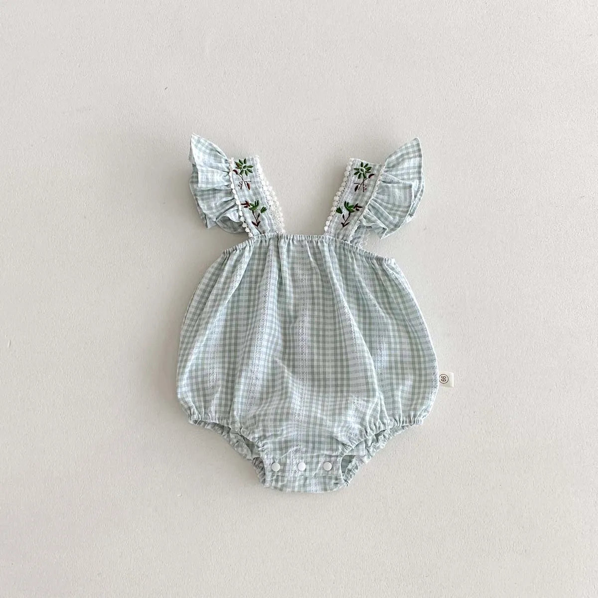 Baby-Kleid Mädchen – Sommer, Grüner Wald & Stickerei