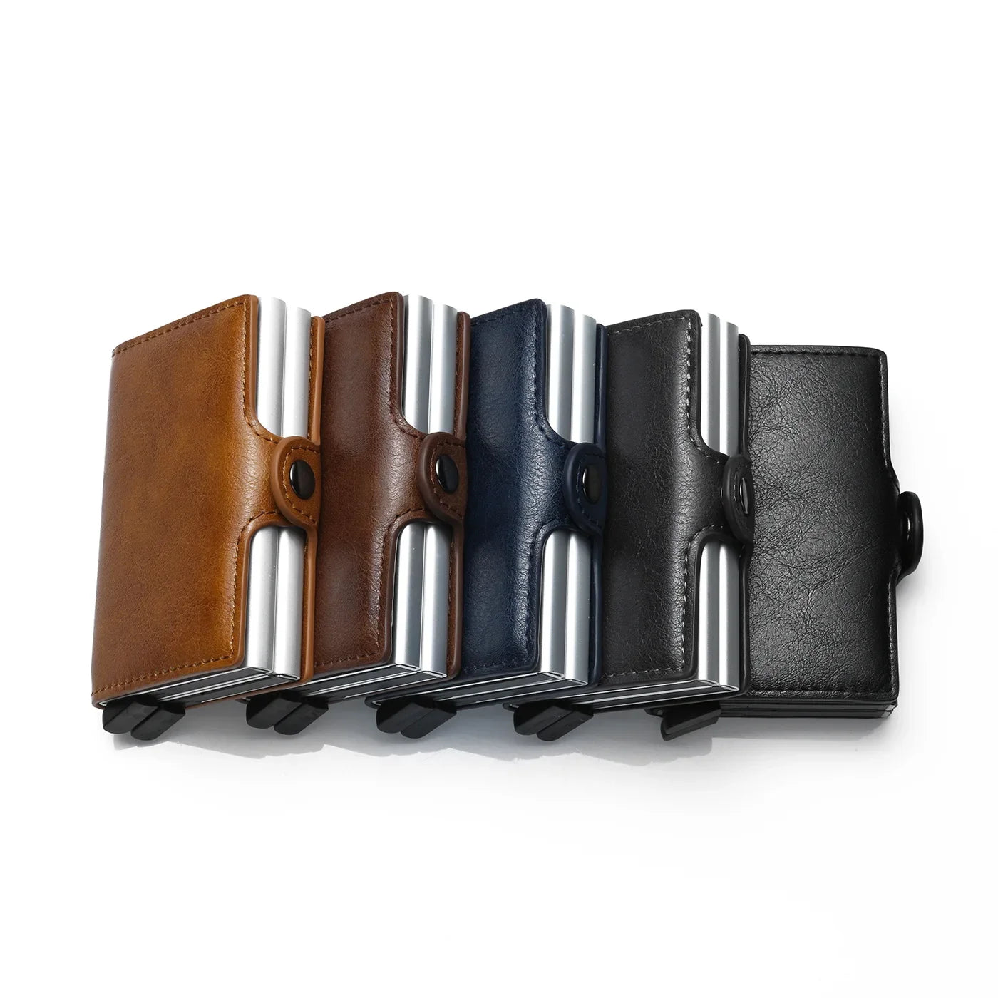 RFID-Schutz Slim Wallet – Dünne Herren-Geldbörse aus Carbon & PU-Leder, 14 Karten