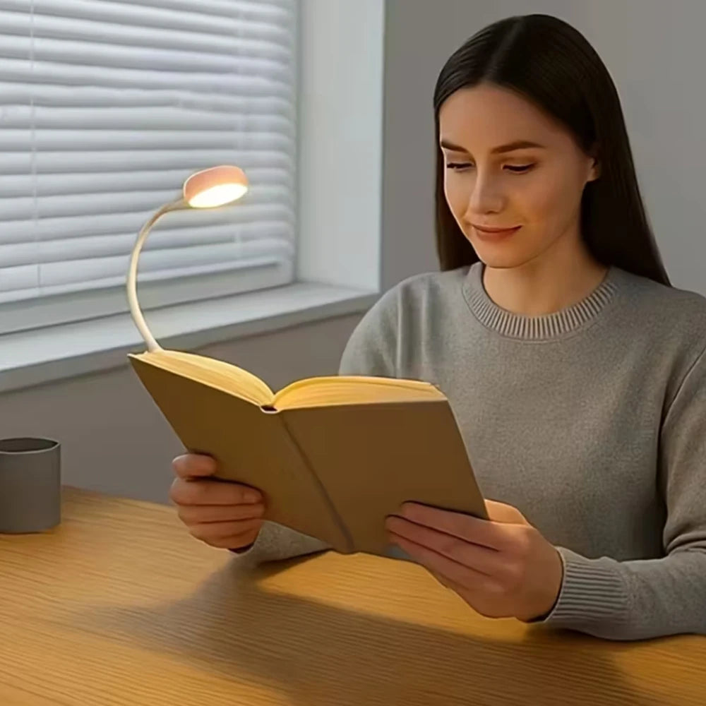 Buchlampe LED Clip – 3 Farben, dimmbar & Akku