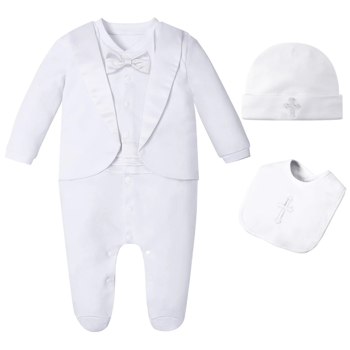 Baby-Taufoutfit Junge – Smoking, Weiß & Elegant