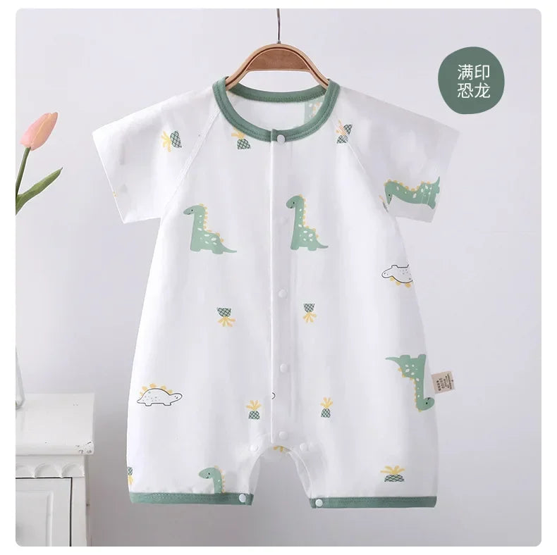 Baby-Strampler Sommer – Kurzarm, 100% Baumwolle & Pyjama