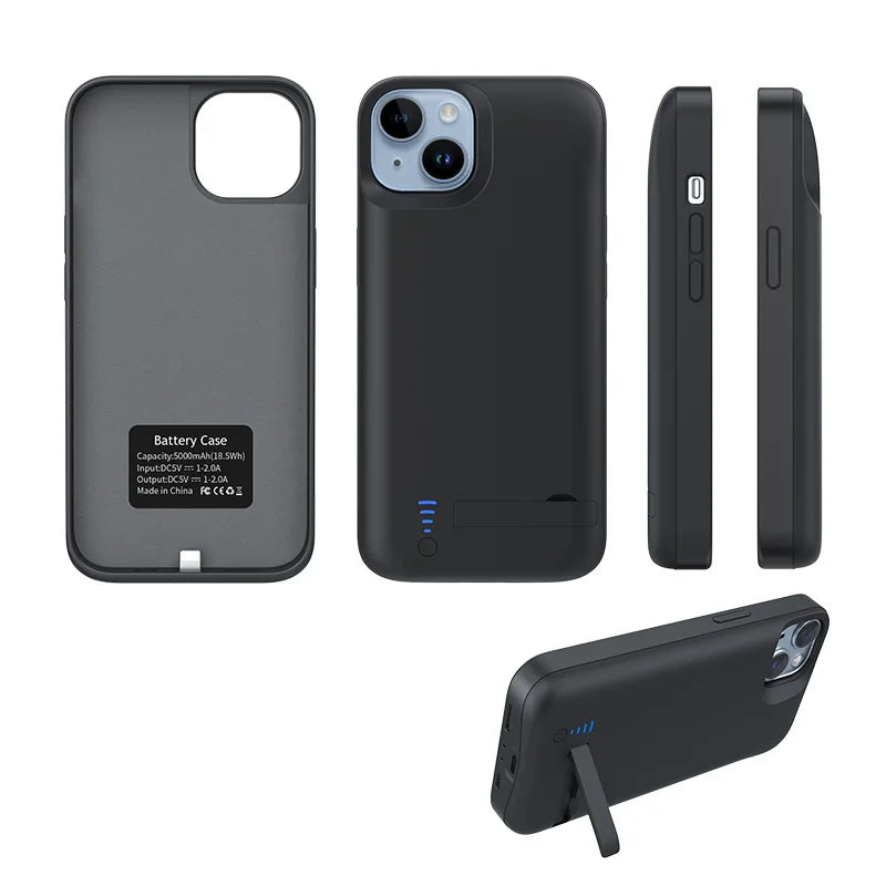 iPhone Akku-Hülle mit Powerbank – 4000–6000 mAh | iPhone 6 bis 17 Pro Max