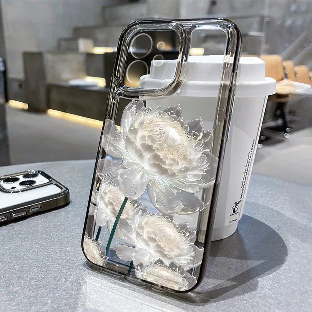 iPhone Hülle Blumenmuster – Transparent, Silikon & Stoßfest