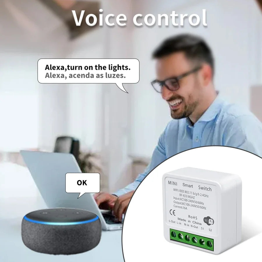Tuya WiFi Schalter RF 433MHz – Alexa & Google