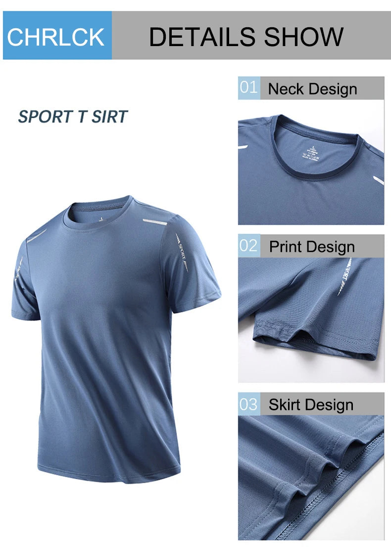 Herren Sport-T-Shirt schnell trocknend – Atmungsaktiv, Outdoor, Laufen & Wandern | M–5XL