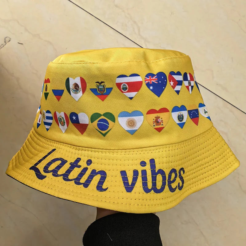 Länderflaggen Bucket Hat – Wendbar, Fußball-Fan & Outdoor