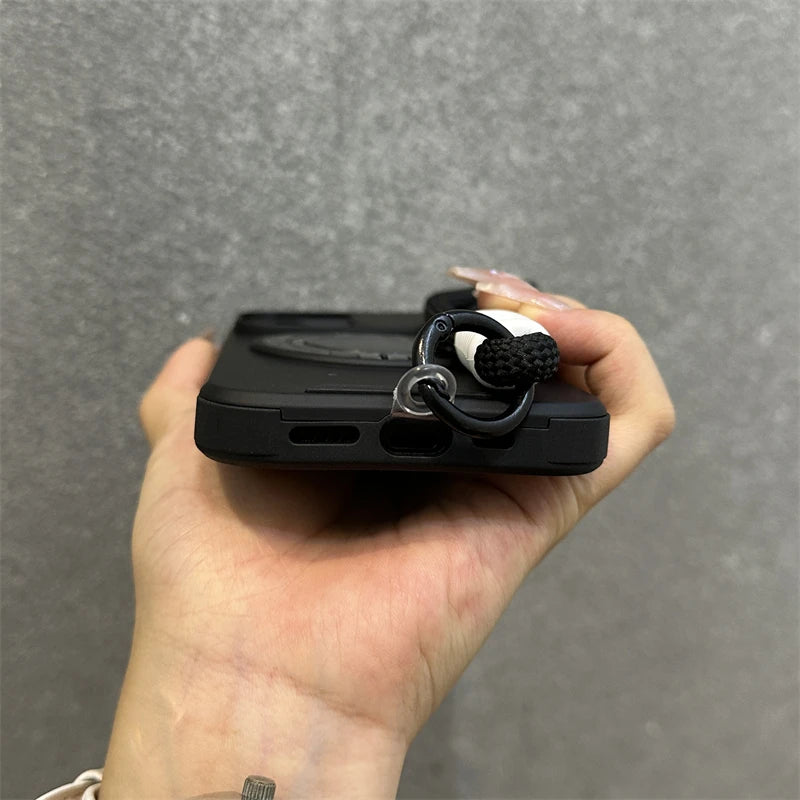 Magnetische Hülle mit Kamera-Schutz & Ring-Ständer für iPhone – MagSafe, Stoßfest, Handgelenkschlaufe